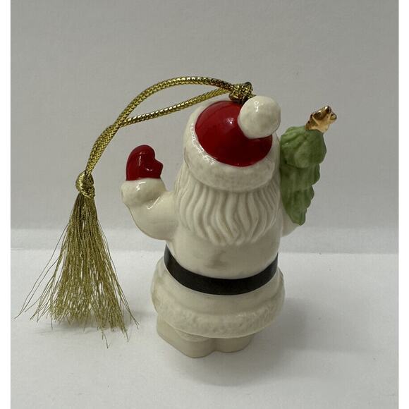 Lenox Very Merry Santa Claus With Tree Ornament Porcelain 3" - Picture 3 of 8